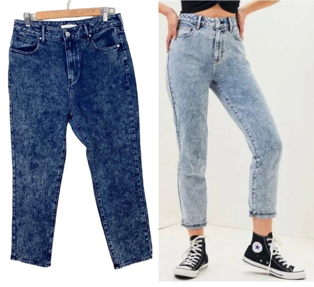 Pacsun Acid Wash Jeans Mom Jean Dark Rinse Blue 30 90s y2K